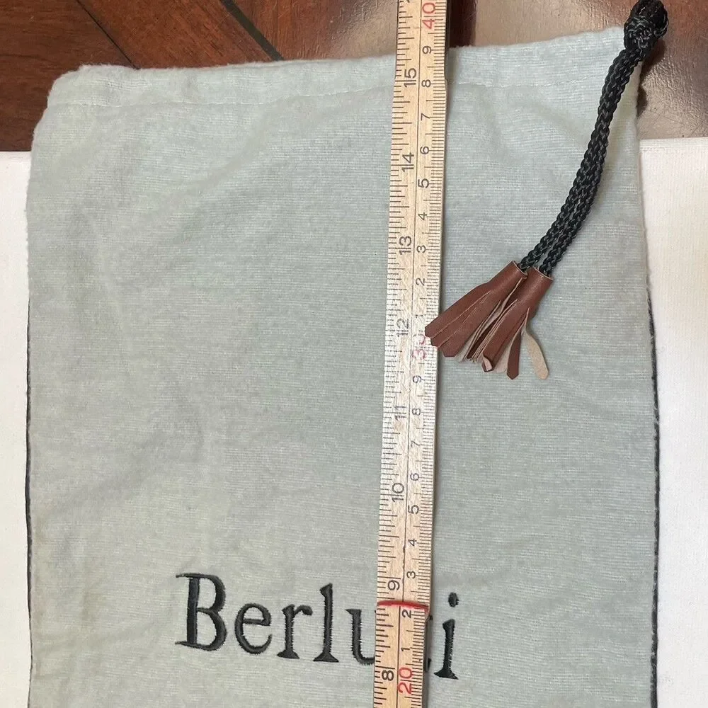 Authentic Berluti Paris Luxury Replacement Dust Bag Gray Drawstring Tassel
